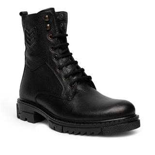 Faruk Engin Deri Bot 212 Cilt Siyah Düz Tb.Kauçuk