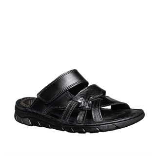 Faruk Engin Deri Erkek 4155 Cilt Terlik Siyah