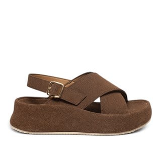 Diva Mod Zenne Sandalet 084 Süet Kahve