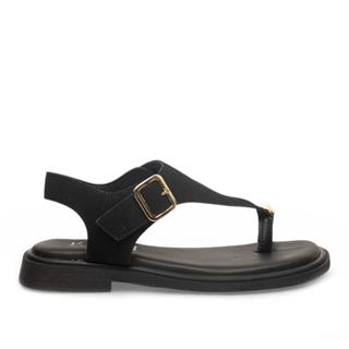 Diva Mod Zenne Sandalet 201 Yarma Süet Siyah