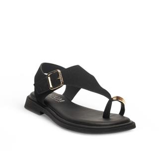Diva Mod Zenne Sandalet 201 Yarma Süet Siyah