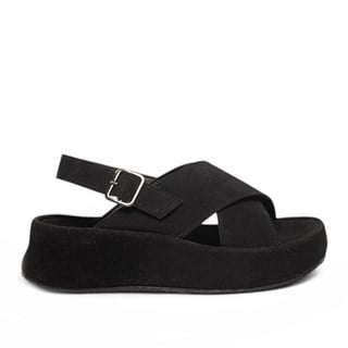 Diva Mod Zenne Sandalet 084 Süet Siyah