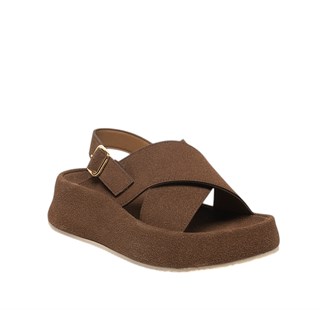 Diva Mod Zenne Sandalet 084 Süet Kahve