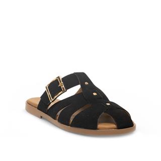 Diva Mod Zenne Terlik 0112 Yarma Süet Siyah