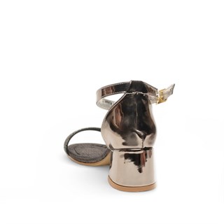 Genel Filet Topuklu Sandalet Hf090 Ayna Platin