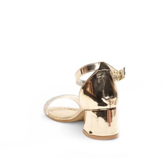 Genel Filet Topuklu Sandalet Hf090 Ayna Altın