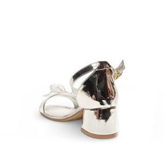 Genel Filet Topuklu Sandalet Hf092 Ayna Gümüş