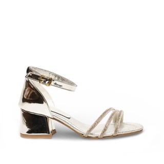 Genel Filet Topuklu Sandalet Hf090 Ayna Gümüş