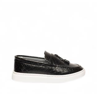 Genel Patik Loafer Ayakkabı 101p Kroko Siyah