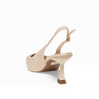 Genel Zenne Abiye Stiletto Taş Detaylı 750 Bej