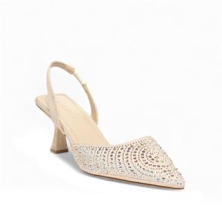 Genel Zenne Abiye Taş Detaylı Topuklu Ayakkabı 05 Bej