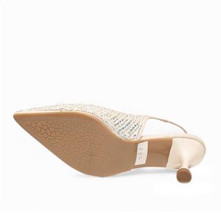 Genel Zenne Abiye Taş Detaylı Stiletto 550 Bej