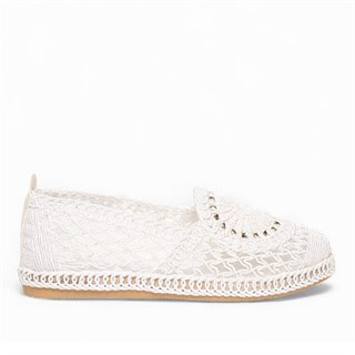 Genel Zenne Babet Espadril 95 Örgü Beyaz