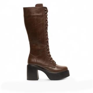 Genel Zenne Çizme Topuklu 304 Cilt Kahve