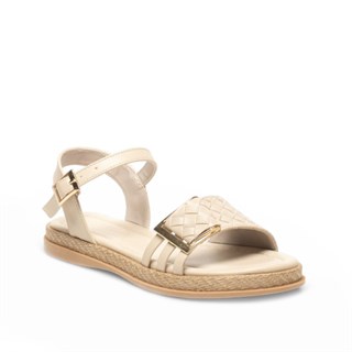 Genel Zenne Günlük Sandalet 205 Örgü Hasır Bej