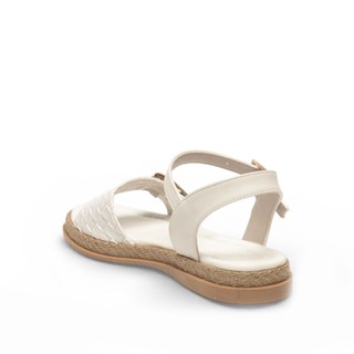 Genel Zenne Günlük Sandalet 205 Örgü Hasır Beyaz