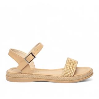 Genel Zenne Günlük Tek Bant Sandalet 208 Hasır Nut