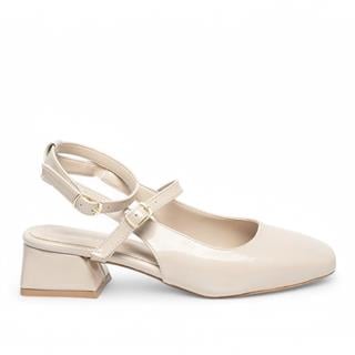 Genel Zenne Günlük Topuklu Ayakkabı 5190 Rugan Bej