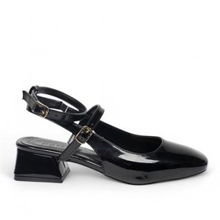 Genel Zenne Günlük Topuklu Ayakkabı 5190 Rugan Siyah