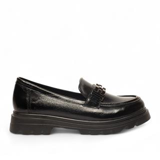 Genel Zenne Loafer Ayakkabı 801 Kırışık Rugan Siyah