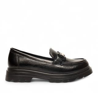 Genel Zenne Loafer Ayakkabı 802 Kırışık Rugan Siyah