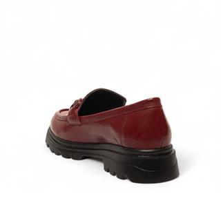 Genel Zenne Loafer Ayakkabı 802 Kırışık Rugan Bordo