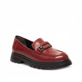 Genel Zenne Loafer Ayakkabı 816 Kırışık Rugan Bordo