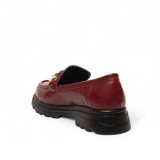 Genel Zenne Loafer Ayakkabı 807 Kırışık Rugan Bordo