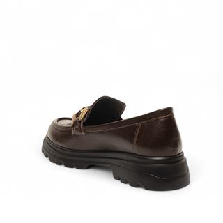 Genel Zenne Loafer Ayakkabı 814 Kırışık Rugan Kahve