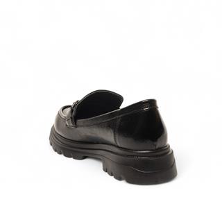 Genel Zenne Loafer Ayakkabı 802 Kırışık Rugan Siyah