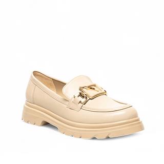 Genel Zenne Loafer Ayakkabı 819 Kırışık Rugan Krem
