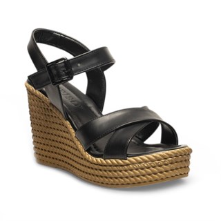 Genel Zenne Sandalet Dolgu Topuklu Kb007 Cilt Siyah