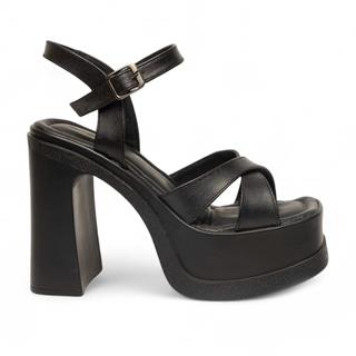 Genel Zenne Sandalet Platform Topuklu 1000 Cilt Siyah