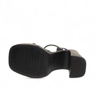 Genel Zenne Sandalet Platform Topuklu 1050 Cilt Siyah