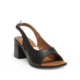 Genel Zenne Sandalet Topuklu S55 Cilt Siyah