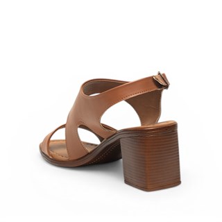Genel Zenne Sandalet Topuklu S35 Cilt Taba