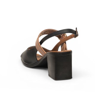 Genel Zenne Sandalet Topuklu S125 Cilt Siyah