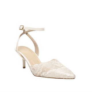 Genel Zenne Stiletto Abiye 104 Dantel Beyaz