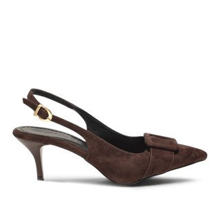 Genel Zenne Stiletto Abiye 105 Süet Kahve