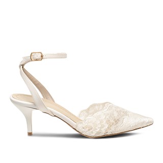 Genel Zenne Stiletto Abiye 104 Dantel Beyaz