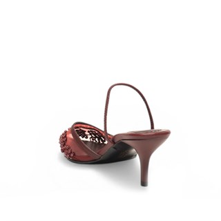 Genel Zenne Stiletto Abiye 101 Bordo