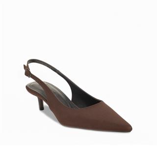 Genel Zenne Stiletto Topuklu 200 Zara Saten Kahve