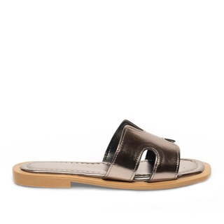 Genel Zenne Terlik 5001-1 Metalik Platin