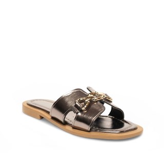 Genel Zenne Terlik 5001-17 Metalik Platin