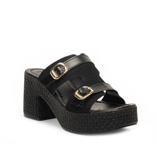 Genel Zenne Terlik 703 Yarma Süet Siyah