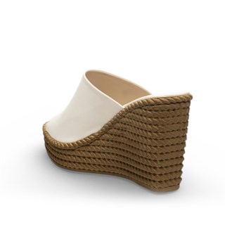 Genel Zenne Terlik Dolgu Topuklu Kb008 Cilt Beyaz