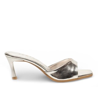 Genel Zenne Terlik Topuklu Kb002 Metalik Gümüş