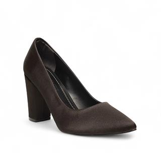 Genel Zenne Topuklu Ayakkabı C08011 Saten Siyah