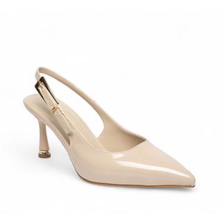 Genel Zenne Topuklu Stiletto 422 Rugan Bej