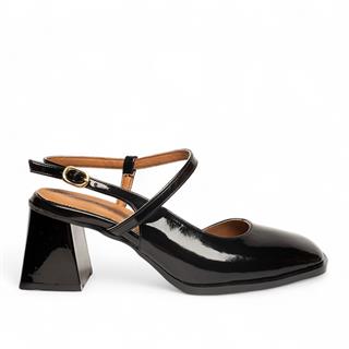 Renas Zenne Topuklu Ayakkabı 53736 Rugan Siyah